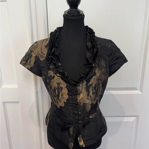 Elegant Black and Gold Women's Top